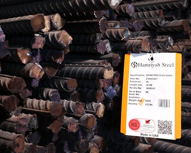 Tagged rebar bundle in the supplied ASAS Steel reference photograph